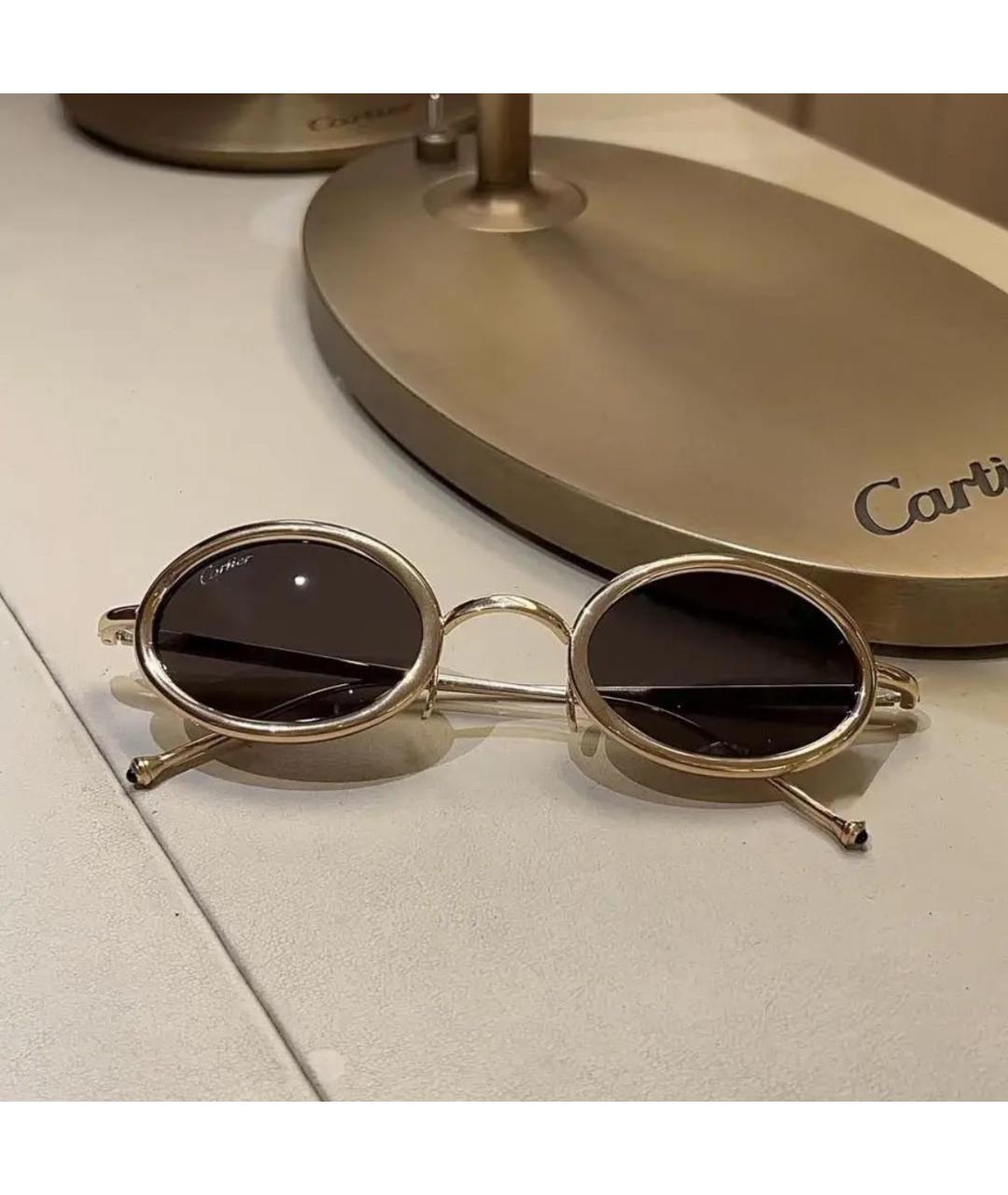 CARTIER Золотые металлические солнцезащитные очки, фото 3