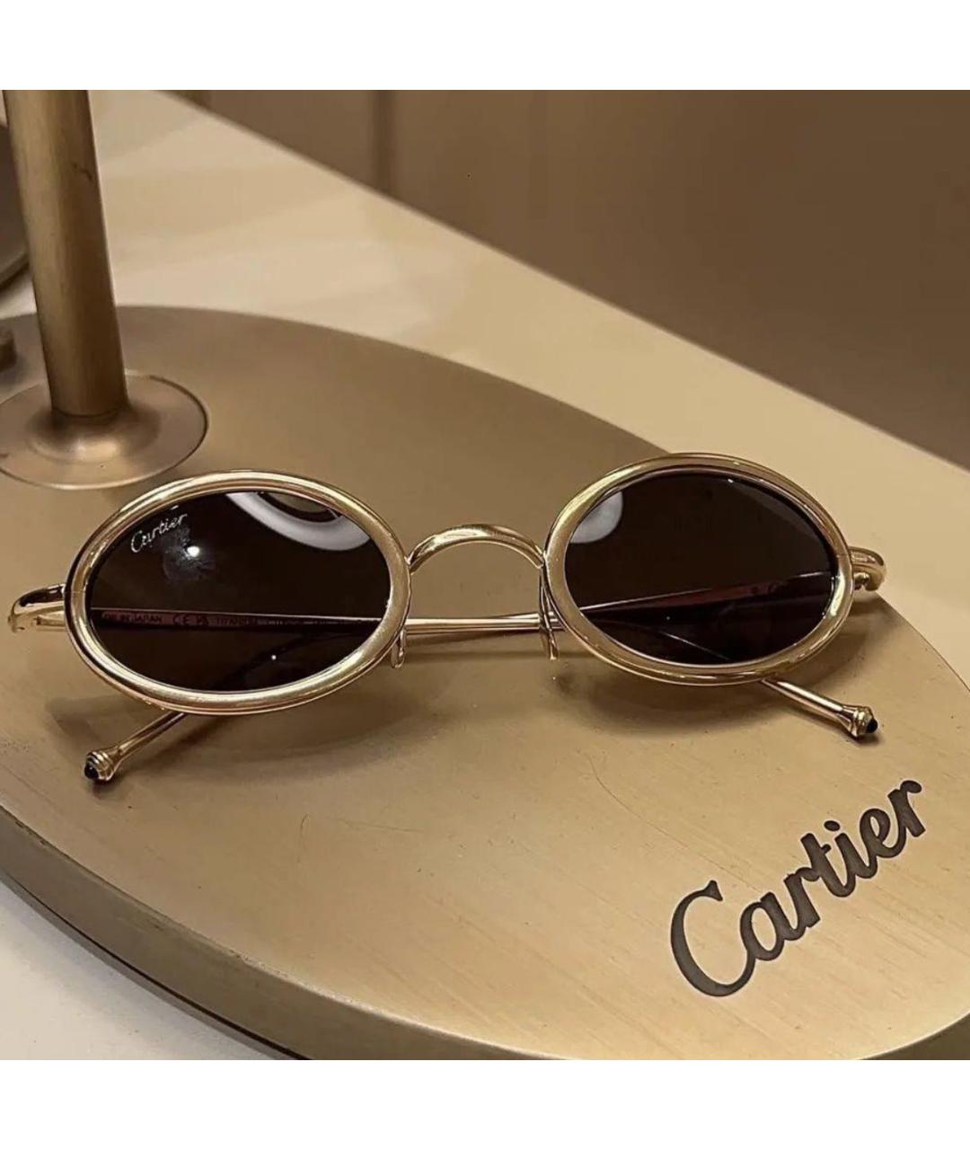 CARTIER Золотые металлические солнцезащитные очки, фото 7