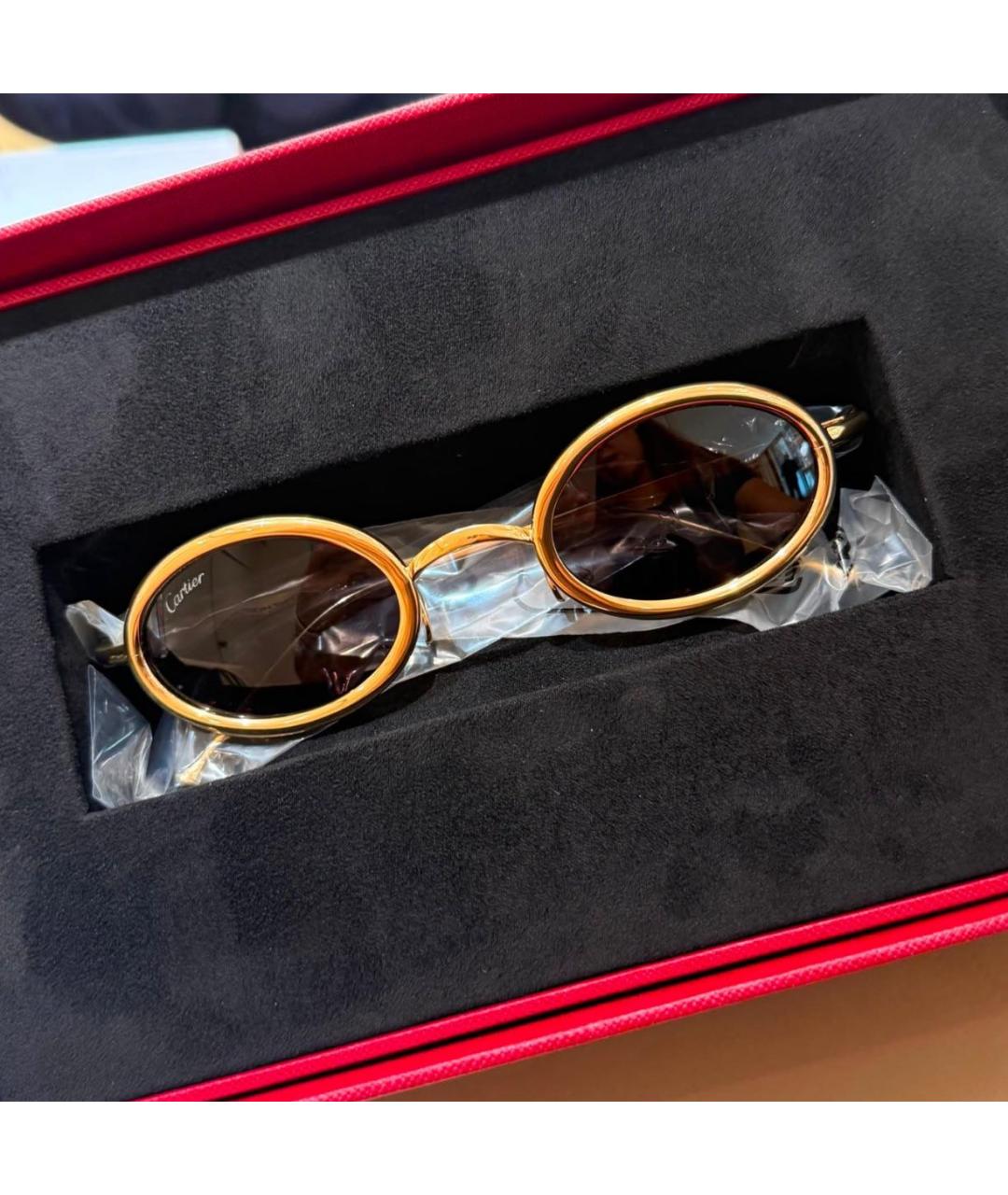 CARTIER Золотые металлические солнцезащитные очки, фото 6