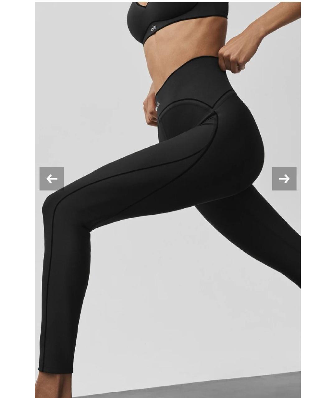 ALO YOGA Черные полиамидовые спортивные брюки и шорты, фото 2
