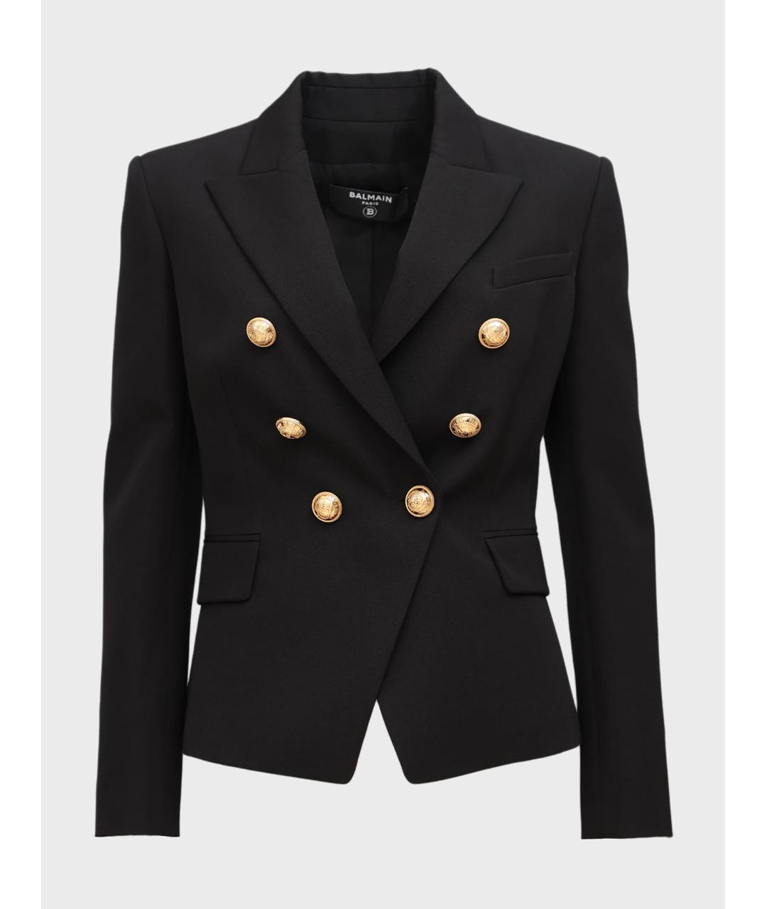 BALMAIN Черный шерстяной жакет/пиджак, фото 4