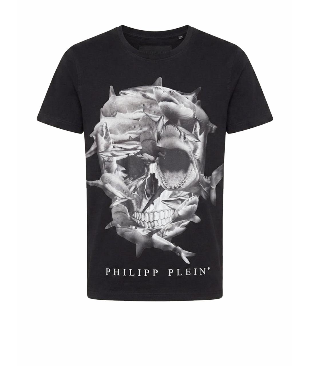 PHILIPP PLEIN Черная хлопковая футболка, фото 1