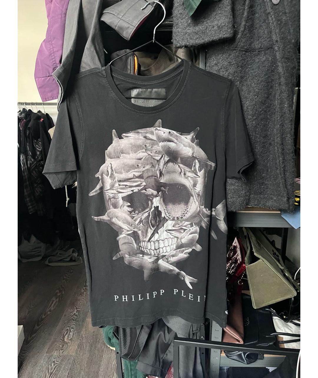 PHILIPP PLEIN Черная хлопковая футболка, фото 4