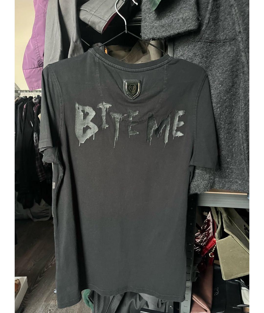 PHILIPP PLEIN Черная хлопковая футболка, фото 2