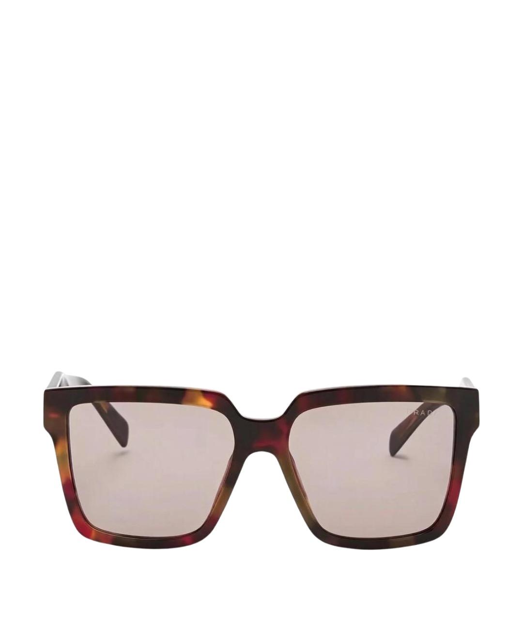 PRADA Коричневые пластиковые солнцезащитные очки, фото 1
