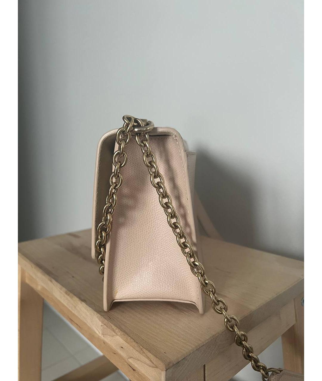 FURLA Бежевая кожаная сумка через плечо, фото 3