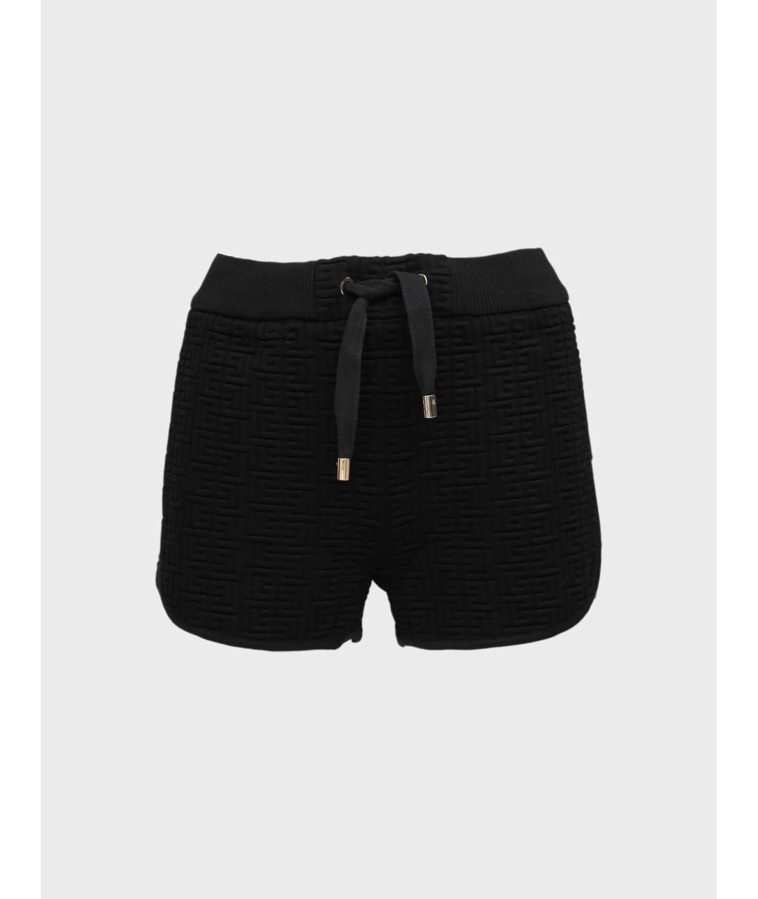 BALMAIN Черные хлопко-эластановые шорты, фото 3
