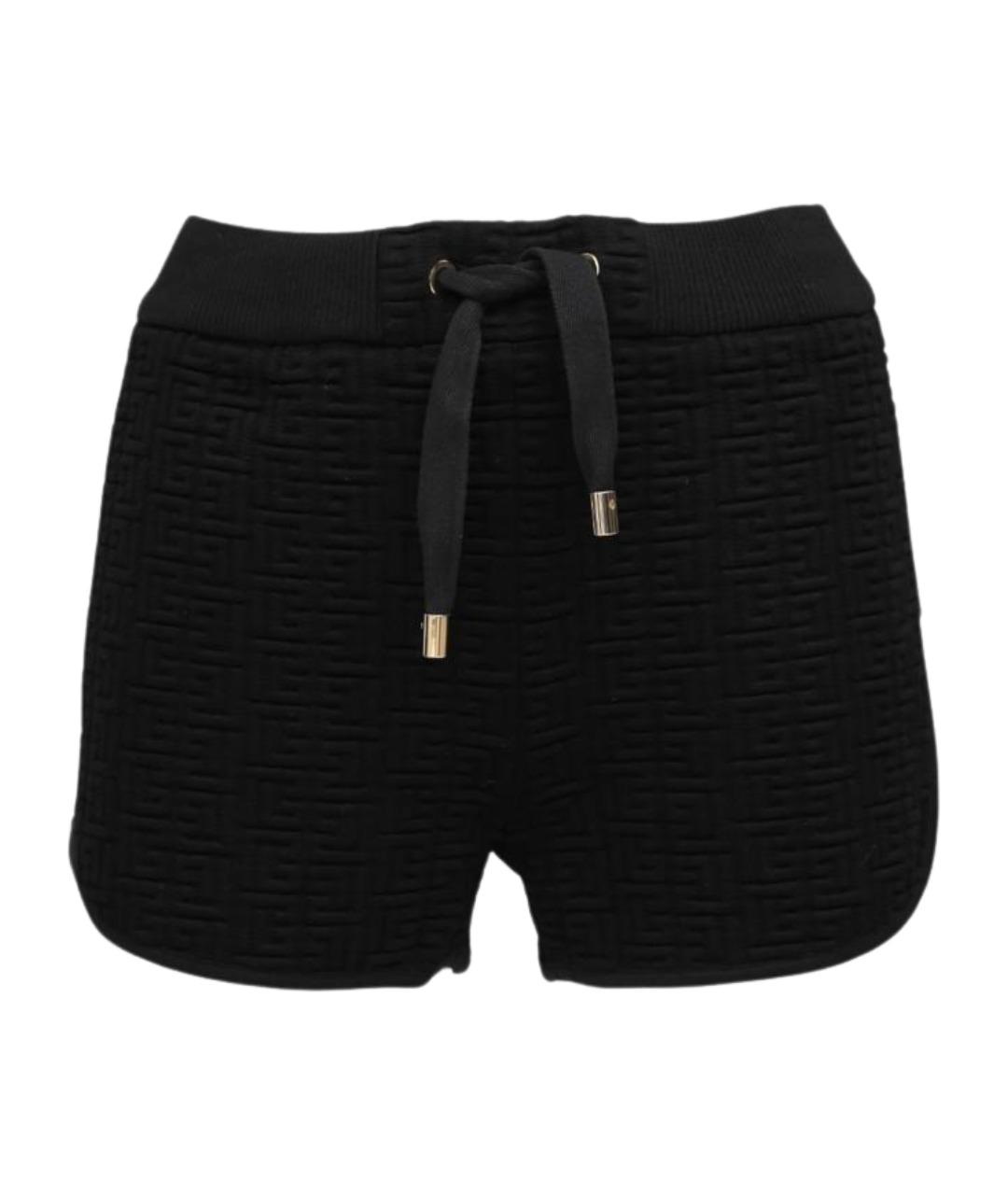 BALMAIN Черные хлопко-эластановые шорты, фото 1