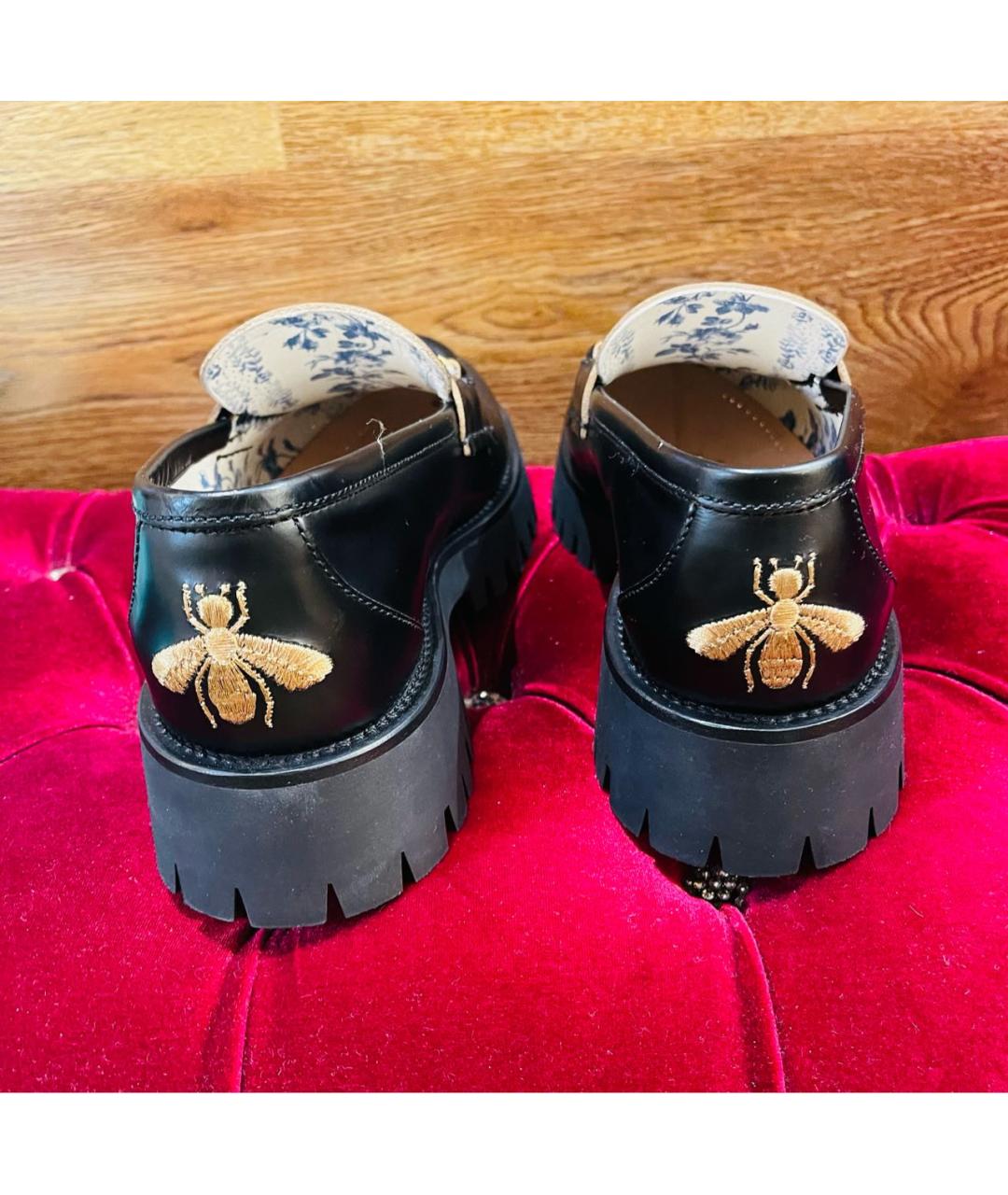 GUCCI Черные кожаные лоферы, фото 5