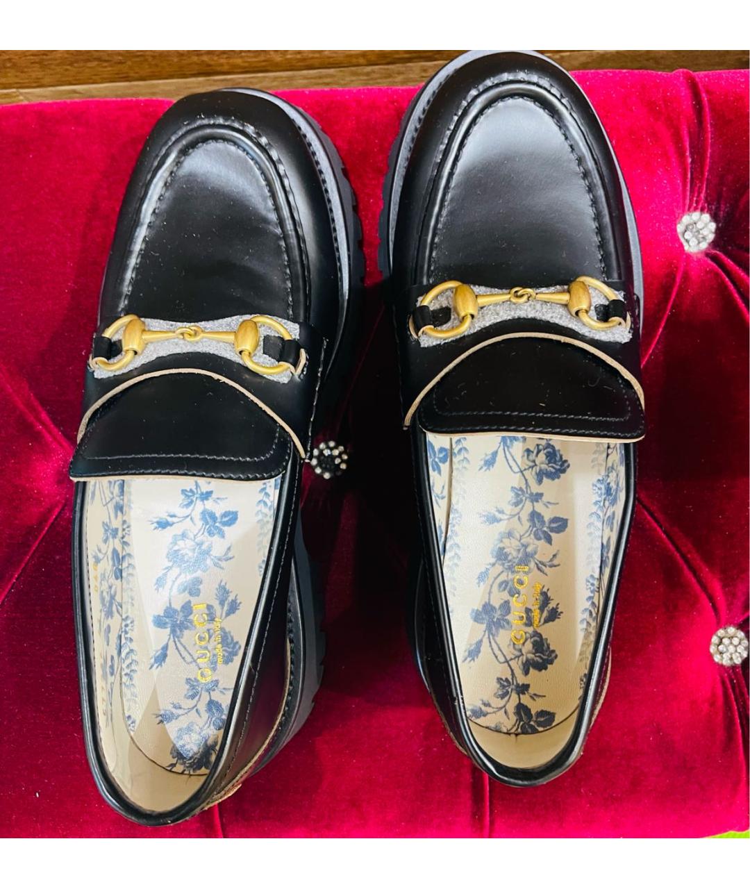 GUCCI Черные кожаные лоферы, фото 4