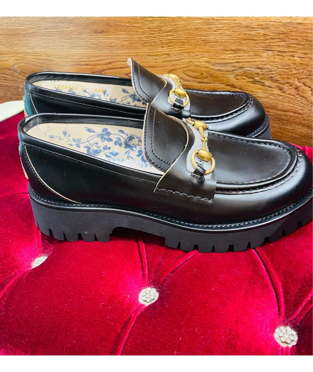 GUCCI Черные кожаные лоферы, фото 2