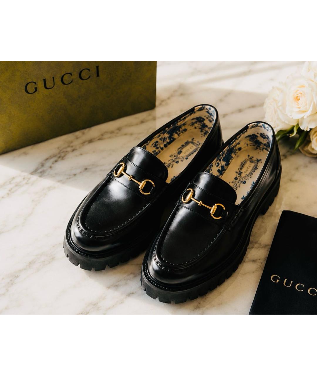 GUCCI Черные кожаные лоферы, фото 8
