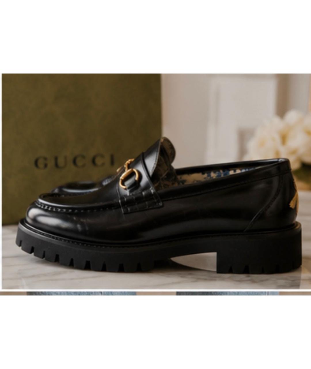 GUCCI Черные кожаные лоферы, фото 9