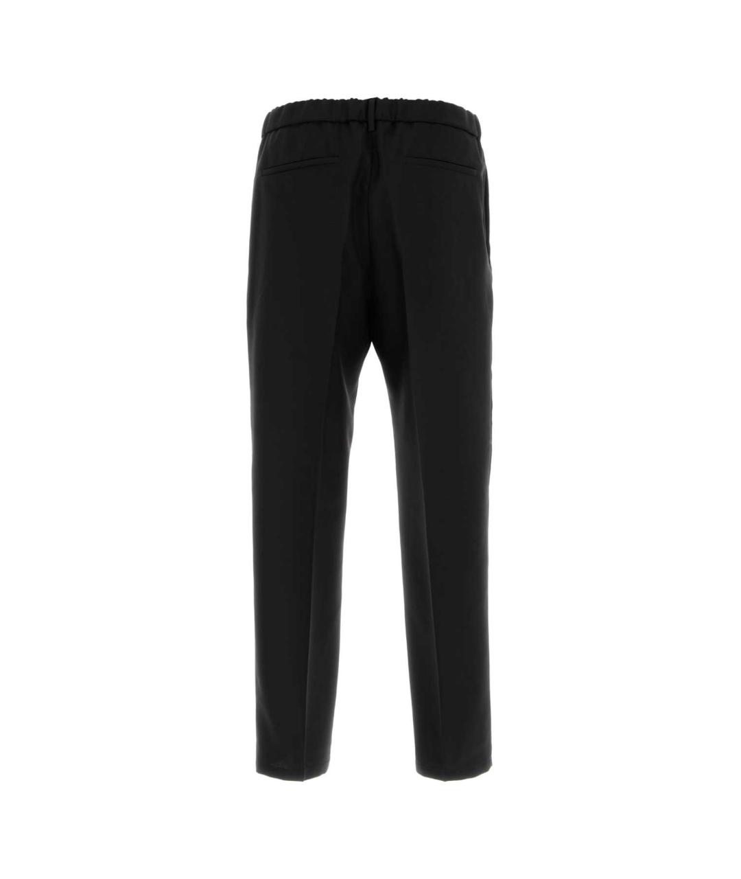JIL SANDER Черные шерстяные повседневные брюки, фото 2