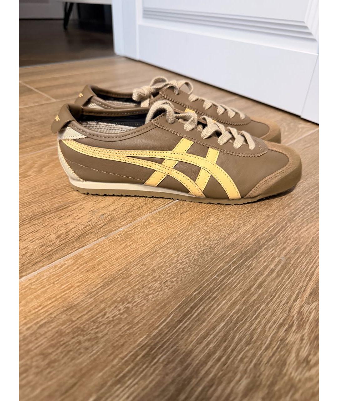 ONITSUKA TIGER Коричневые кожаные кроссовки, фото 6