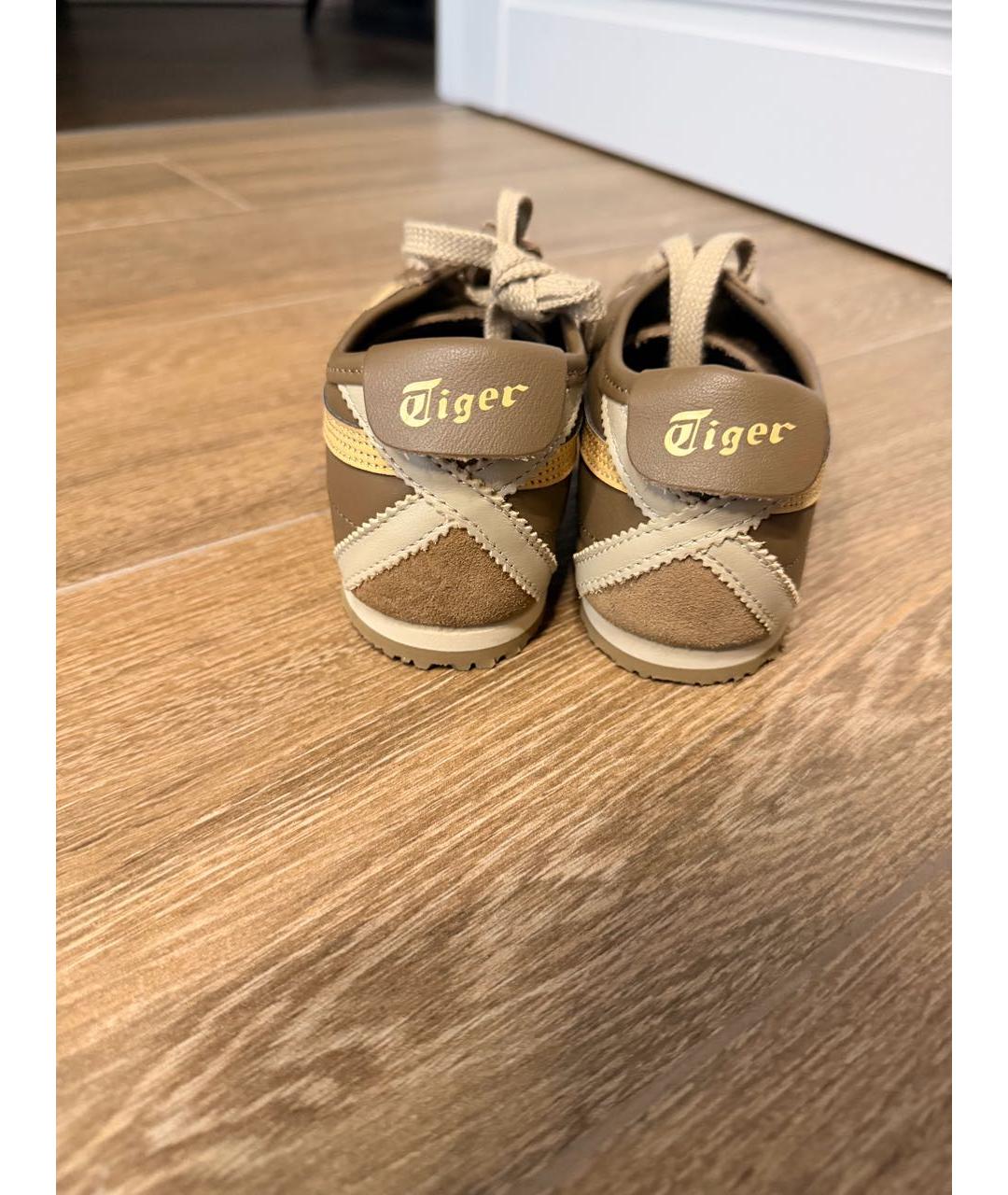 ONITSUKA TIGER Коричневые кожаные кроссовки, фото 4