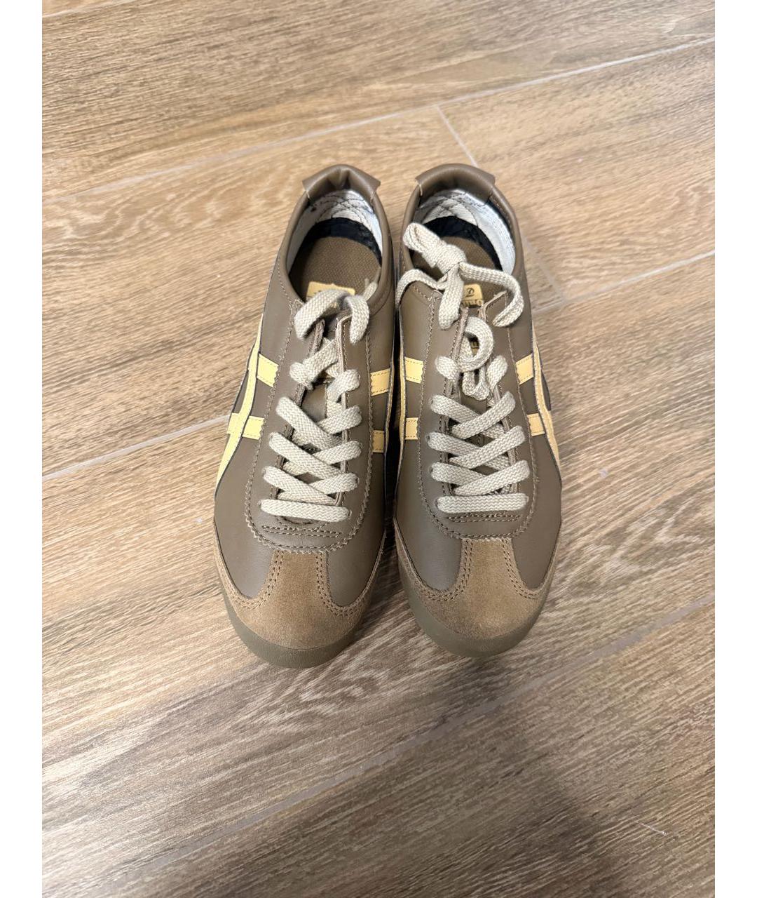 ONITSUKA TIGER Коричневые кожаные кроссовки, фото 2