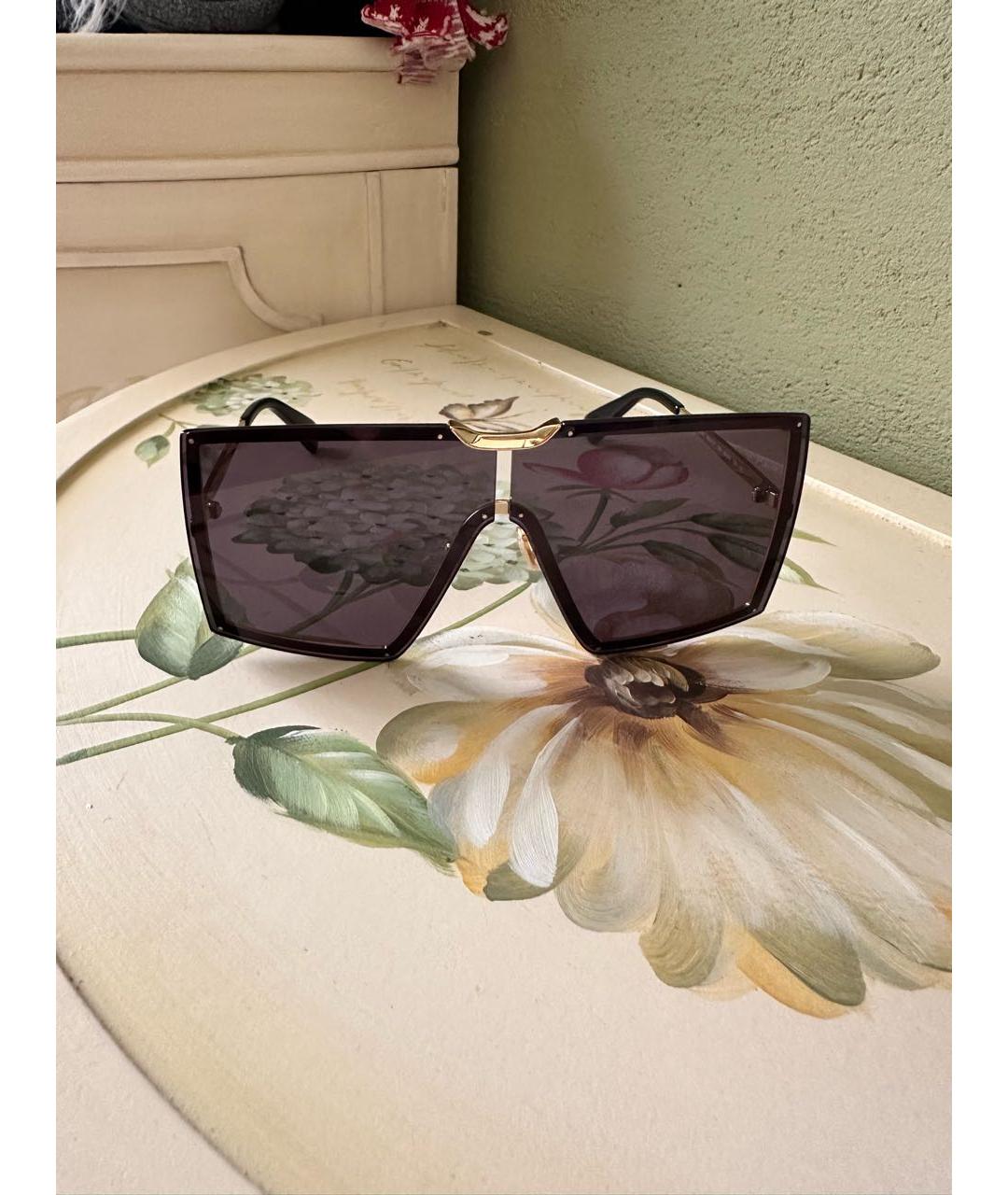 'S MAX MARA Антрацитовые металлические солнцезащитные очки, фото 9