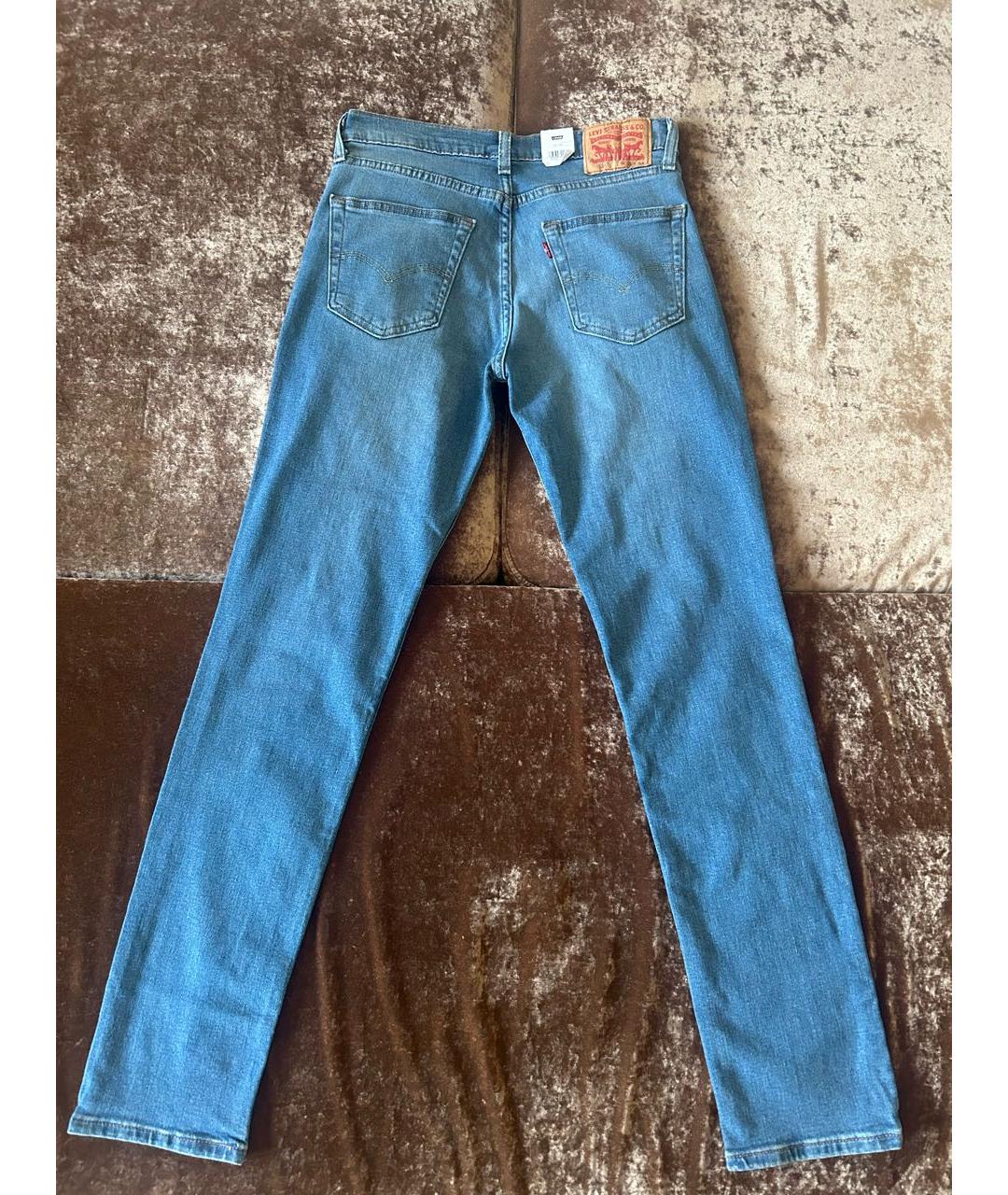 LEVI'S Голубые хлопко-полиэстеровые джинсы скинни, фото 2