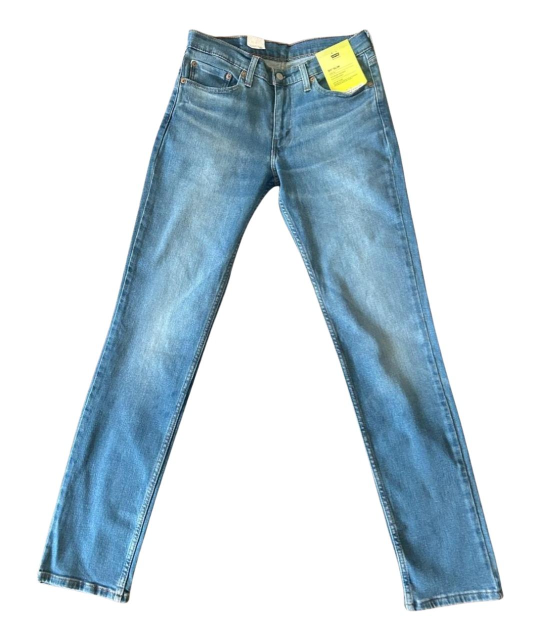 LEVI'S Голубые хлопко-полиэстеровые джинсы скинни, фото 1