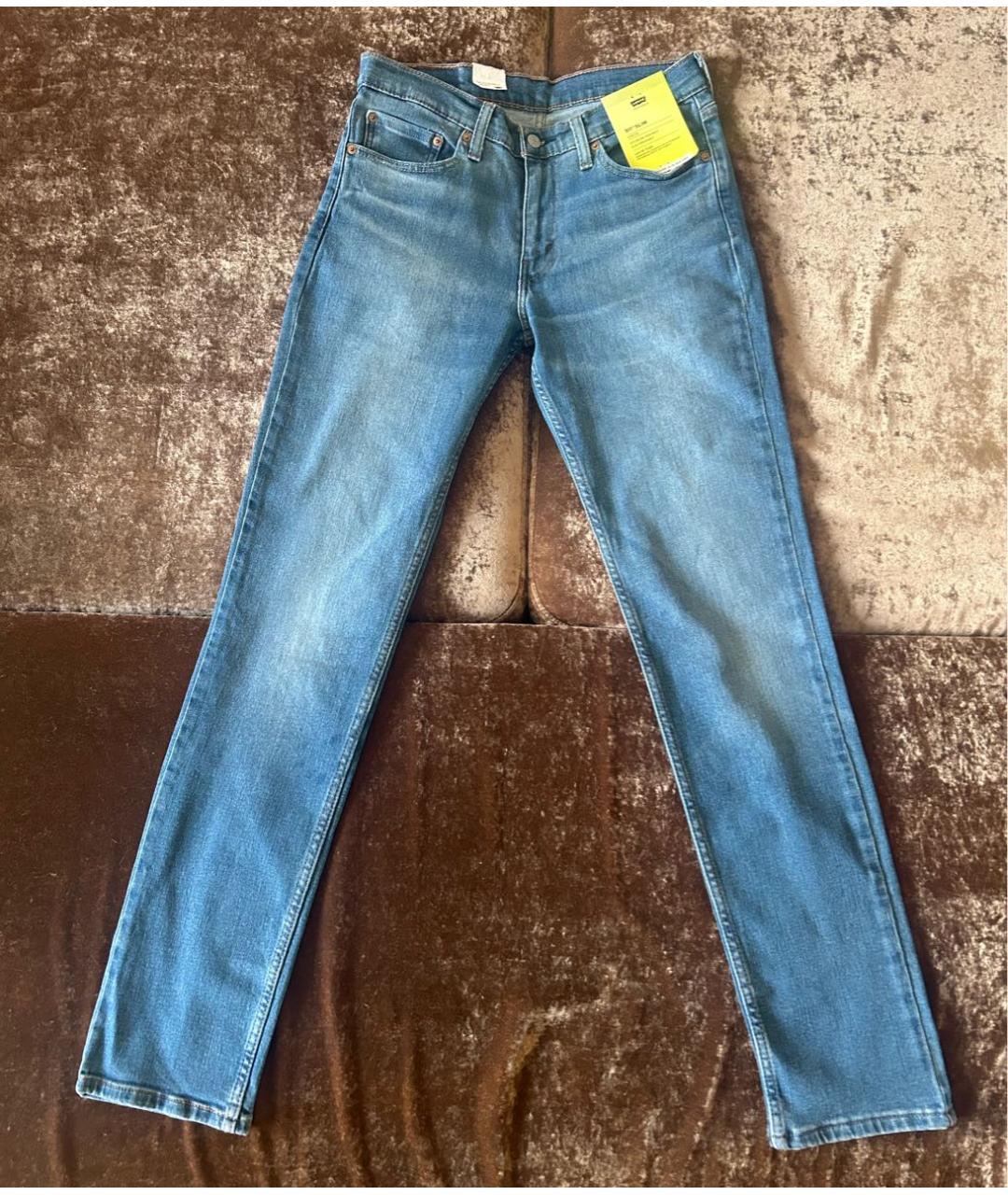 LEVI'S Голубые хлопко-полиэстеровые джинсы скинни, фото 8