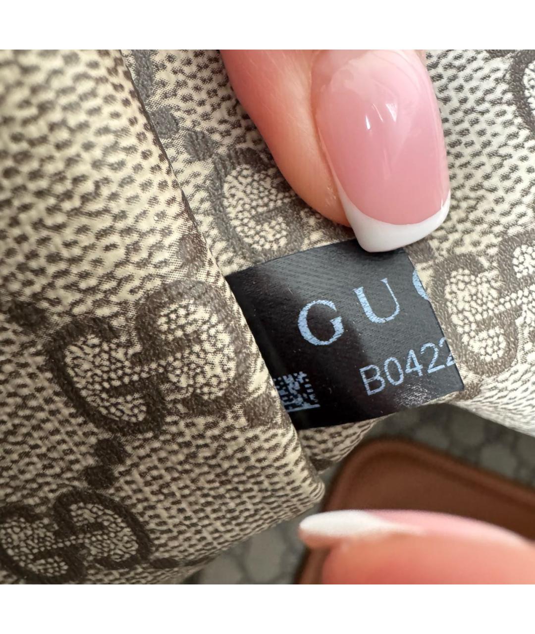 GUCCI Белая льняная сумка тоут, фото 6