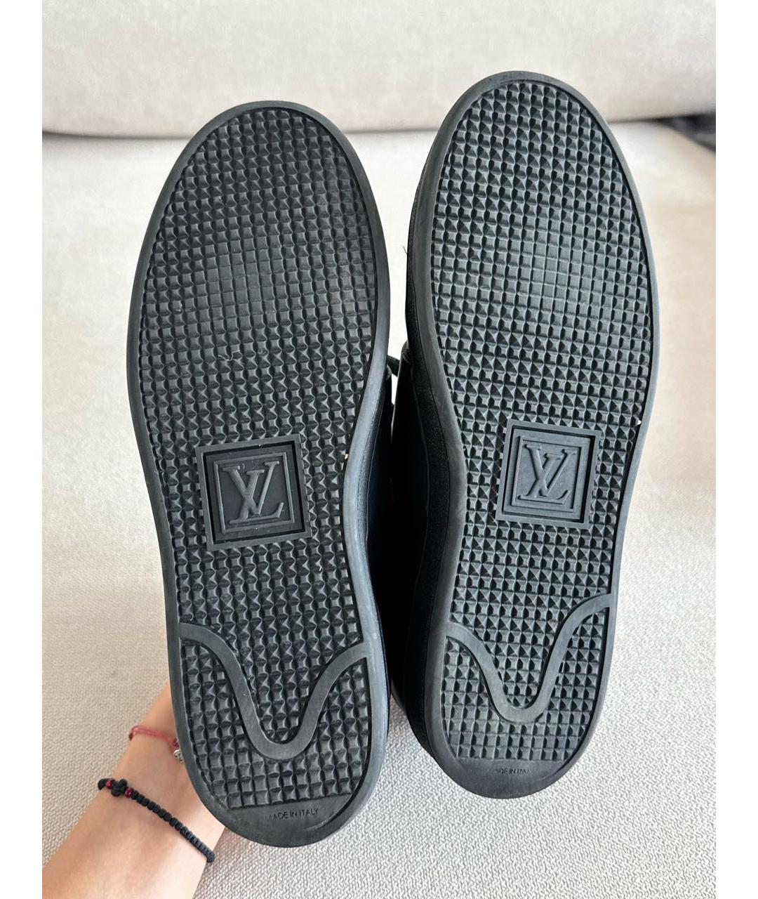 LOUIS VUITTON Черные кожаные кеды, фото 6