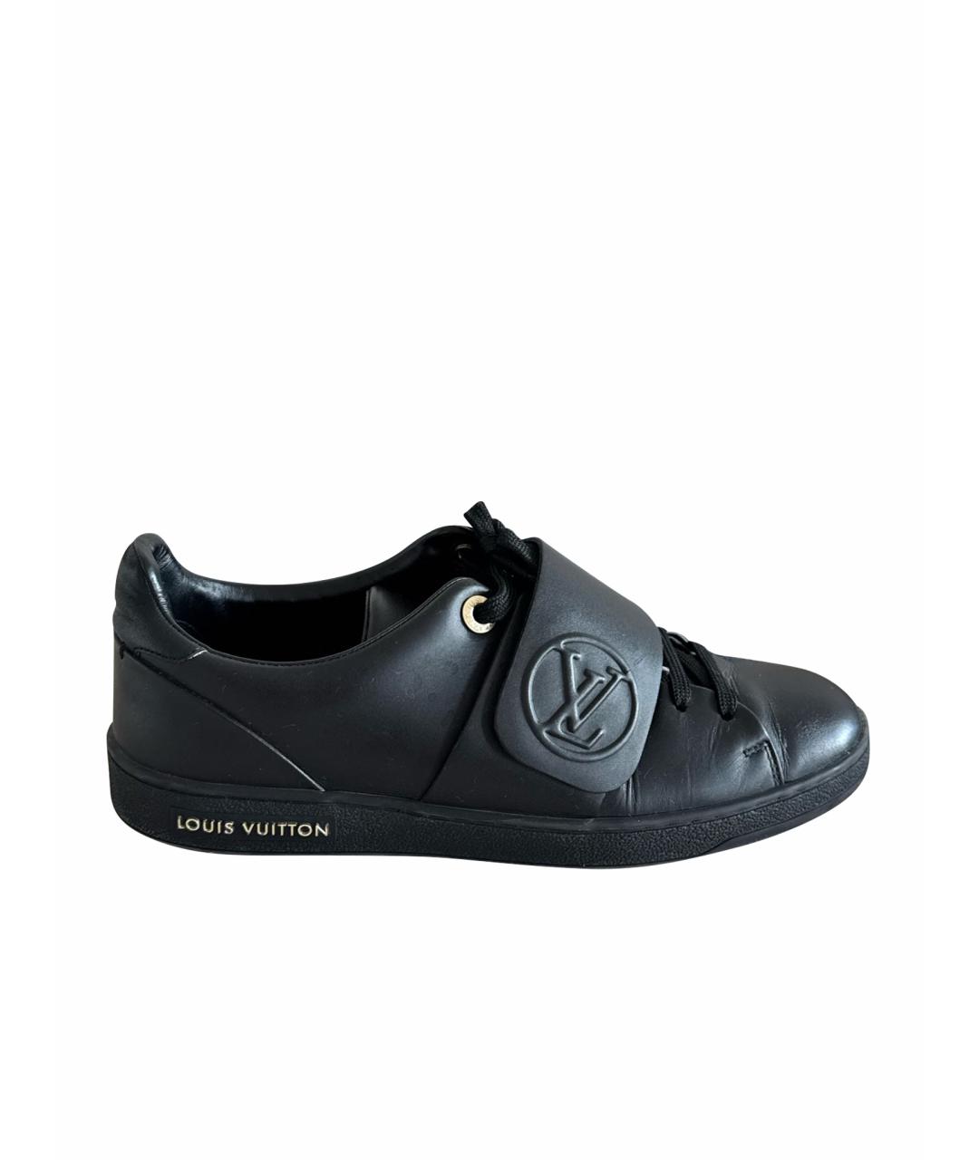 LOUIS VUITTON Черные кожаные кеды, фото 1