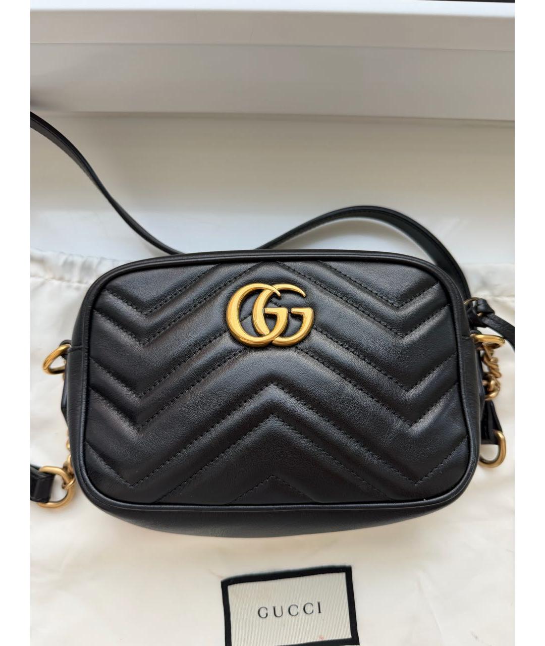 GUCCI Черная кожаная сумка через плечо, фото 5
