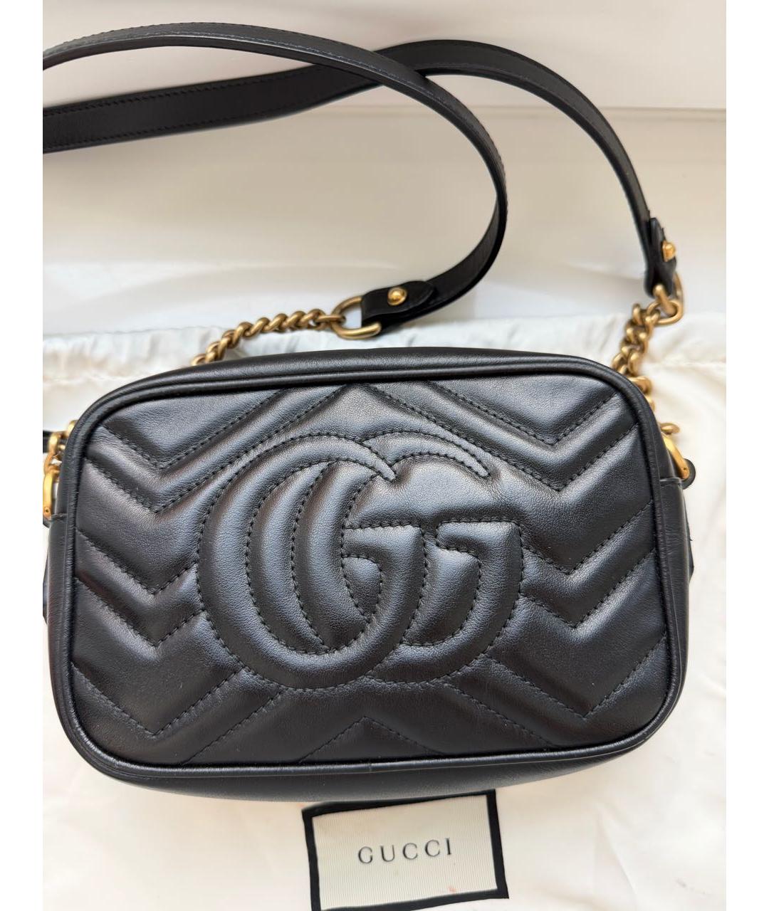 GUCCI Черная кожаная сумка через плечо, фото 2