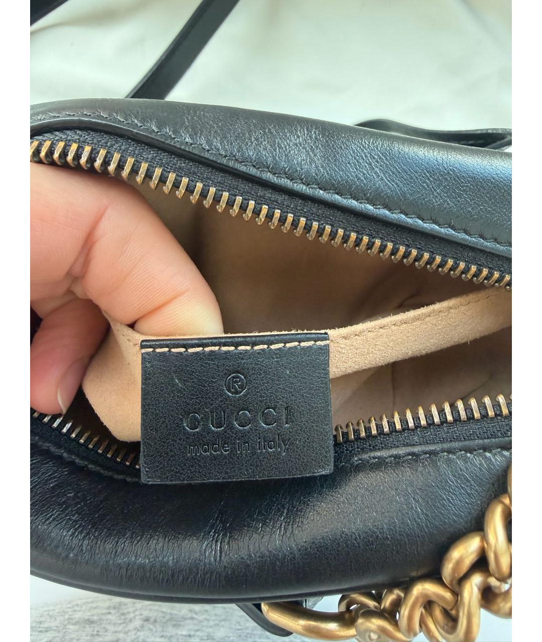 GUCCI Черная кожаная сумка через плечо, фото 4
