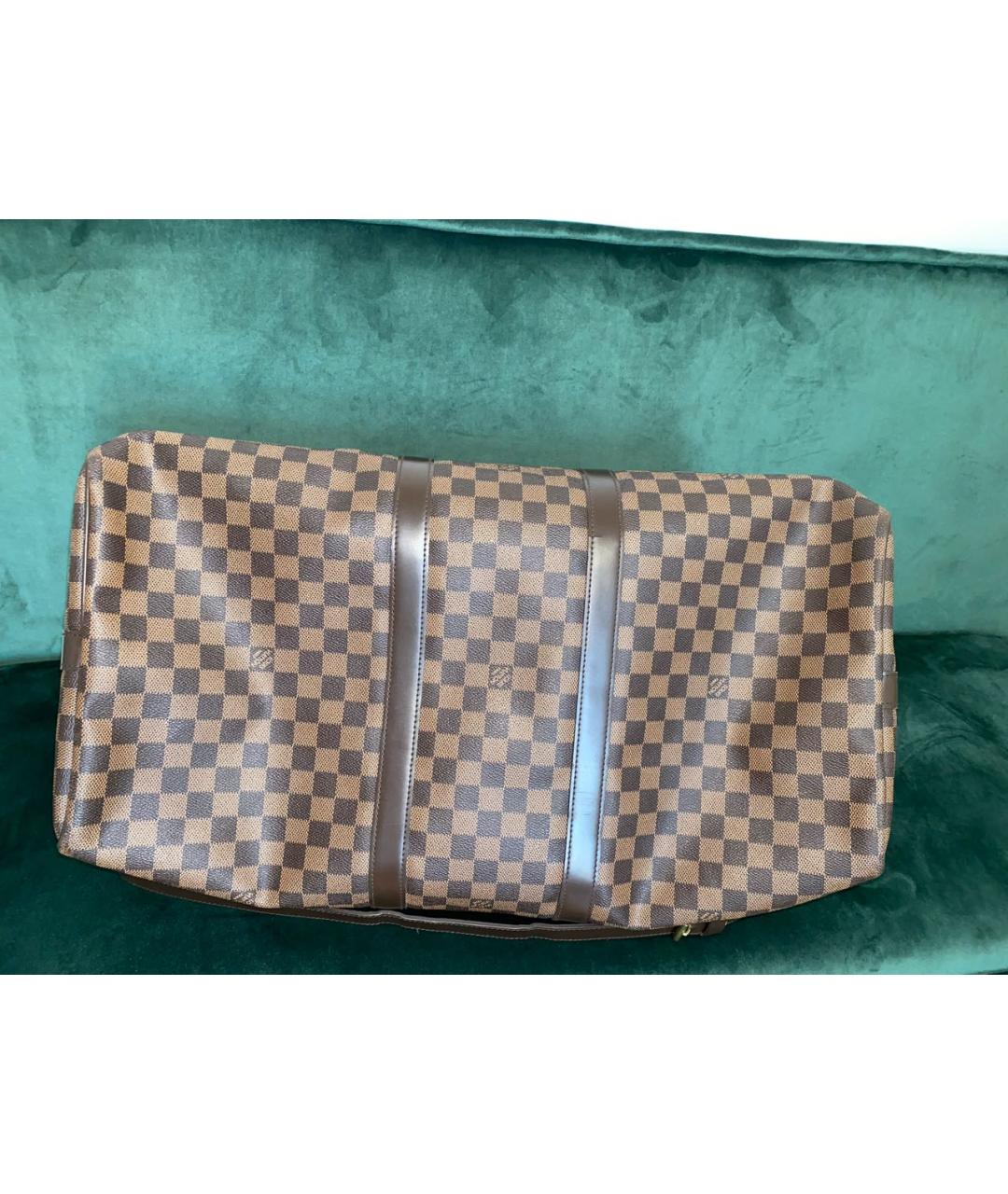 LOUIS VUITTON Коричневая канва дорожная/спортивная сумка, фото 3