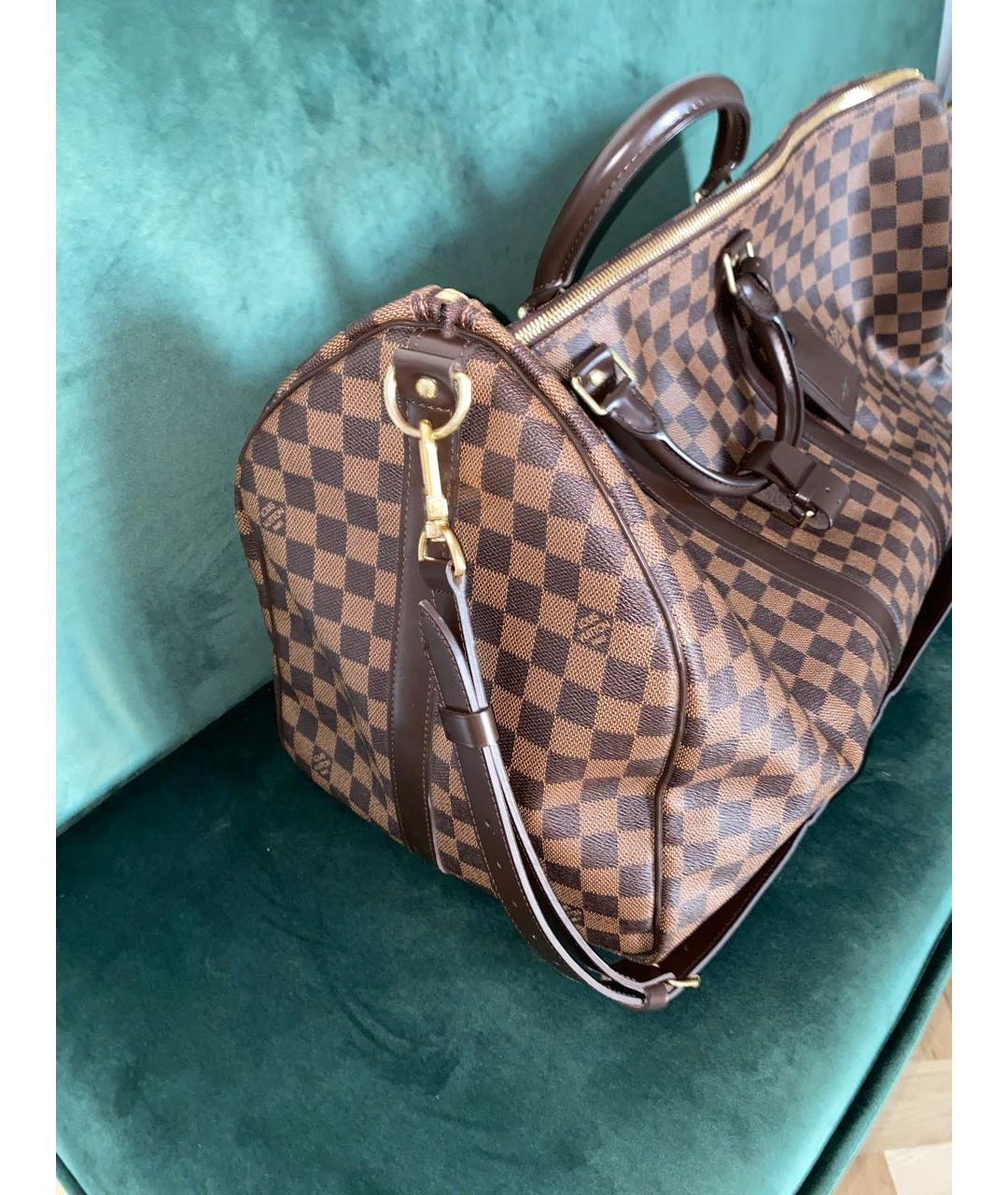 LOUIS VUITTON Коричневая канва дорожная/спортивная сумка, фото 2