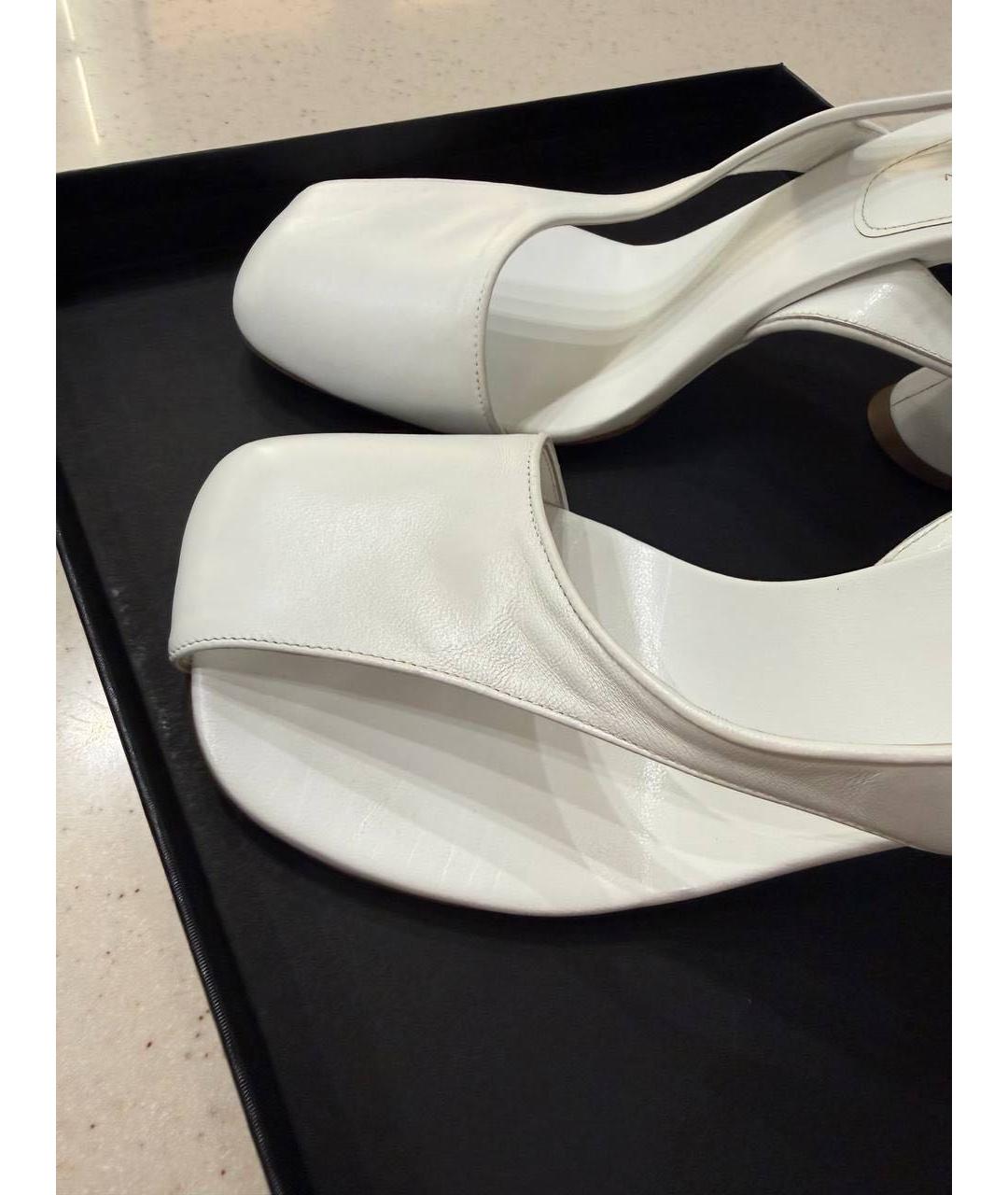 DRIES VAN NOTEN Белые кожаные босоножки, фото 3