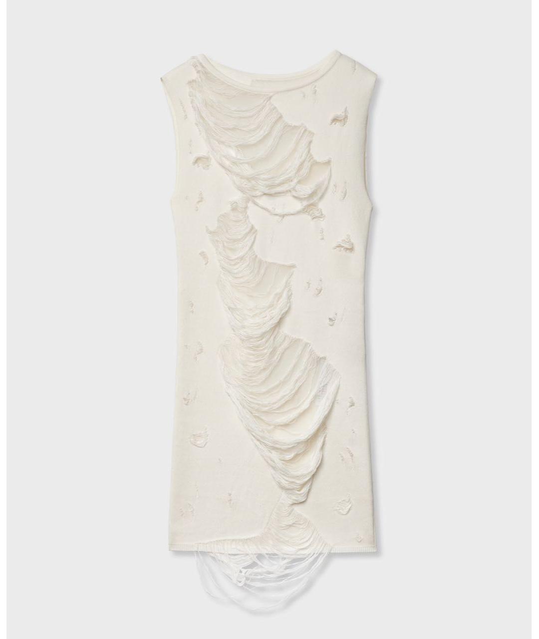 MM6 MAISON MARGIELA Белое хлопковое повседневное платье, фото 5