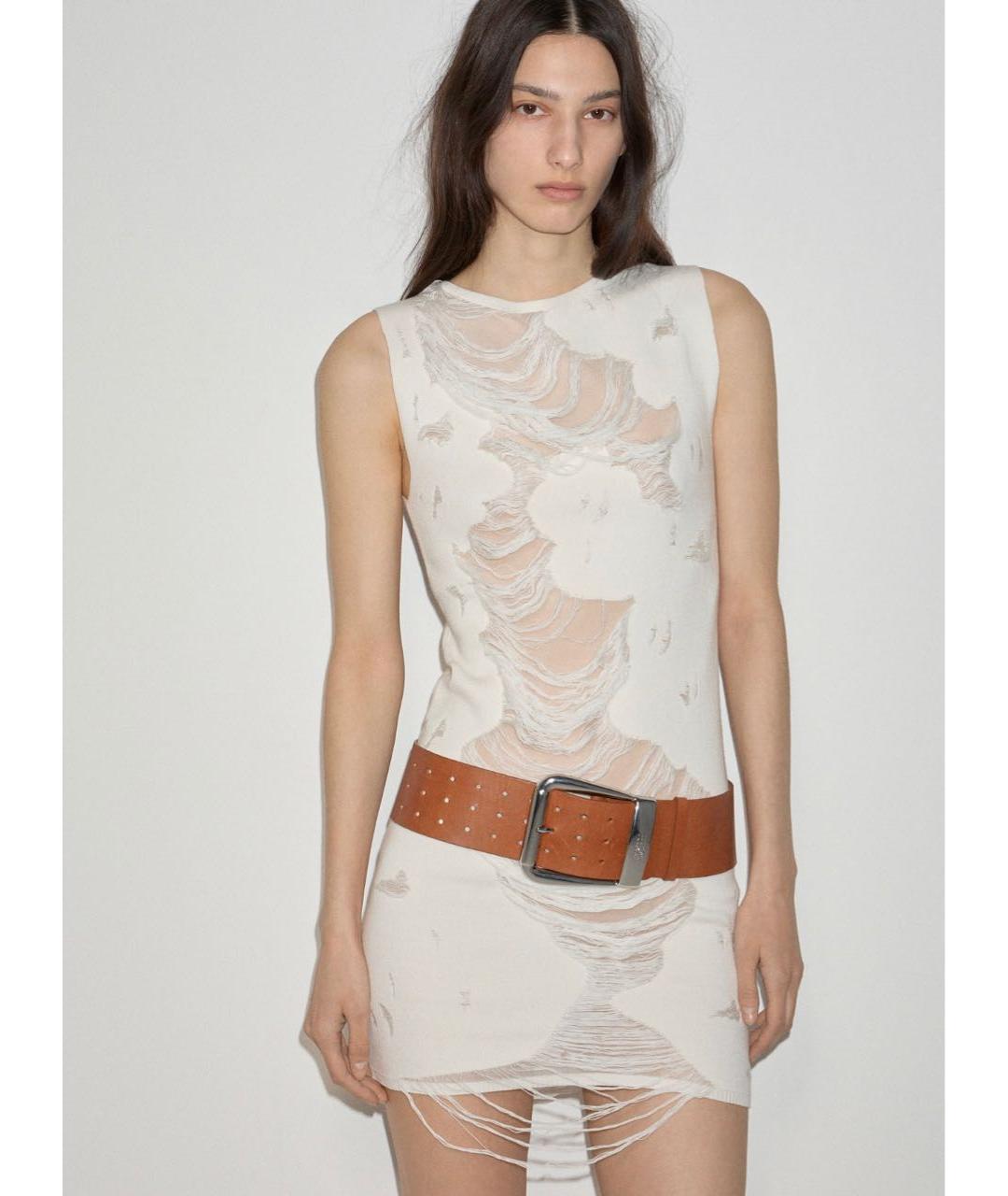 MM6 MAISON MARGIELA Белое хлопковое повседневное платье, фото 4
