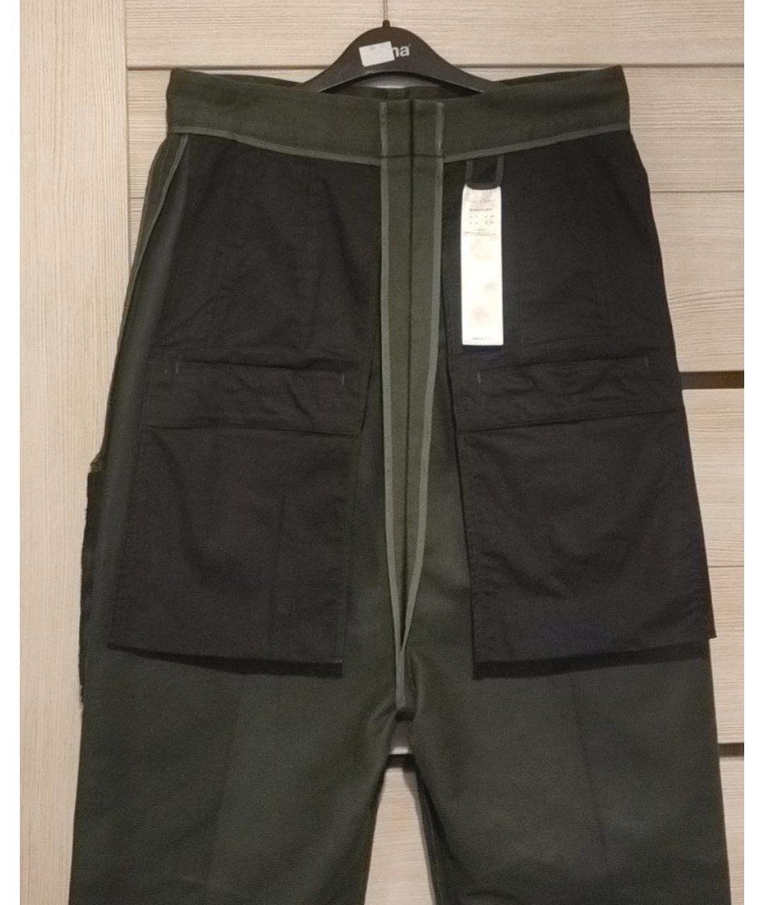 RICK OWENS Зеленые хлопковые прямые джинсы, фото 3