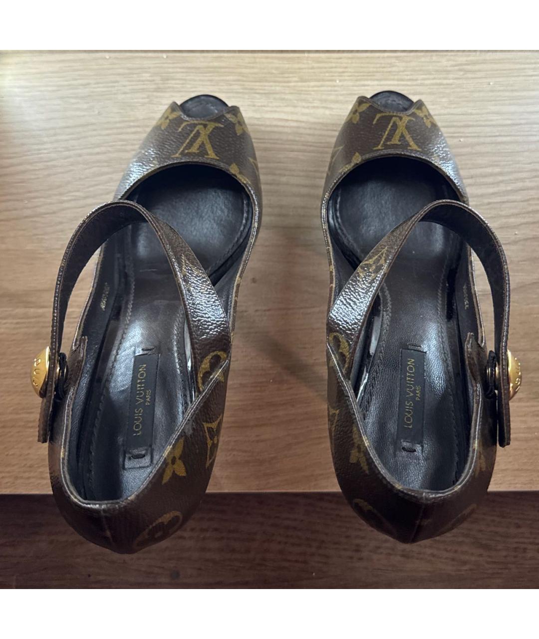 LOUIS VUITTON Коричневые кожаные туфли, фото 3