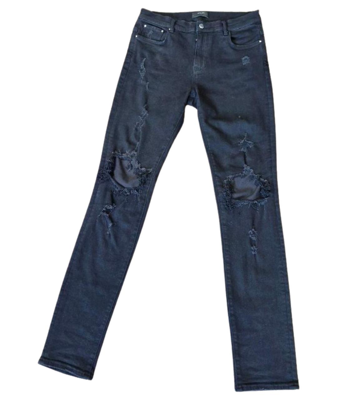 AMIRI Черные хлопковые джинсы скинни, фото 1