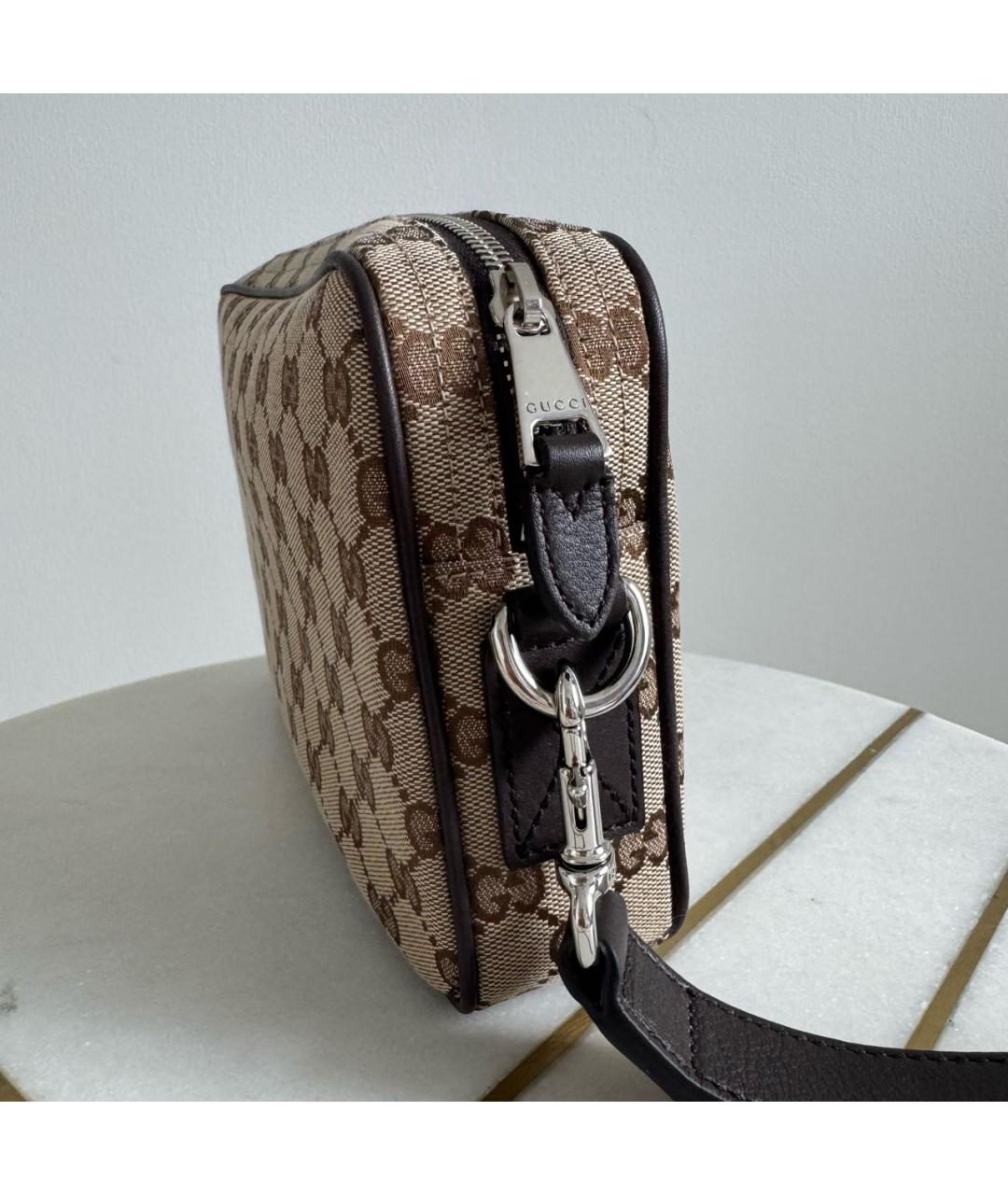 GUCCI Бежевая канва сумка на плечо, фото 4