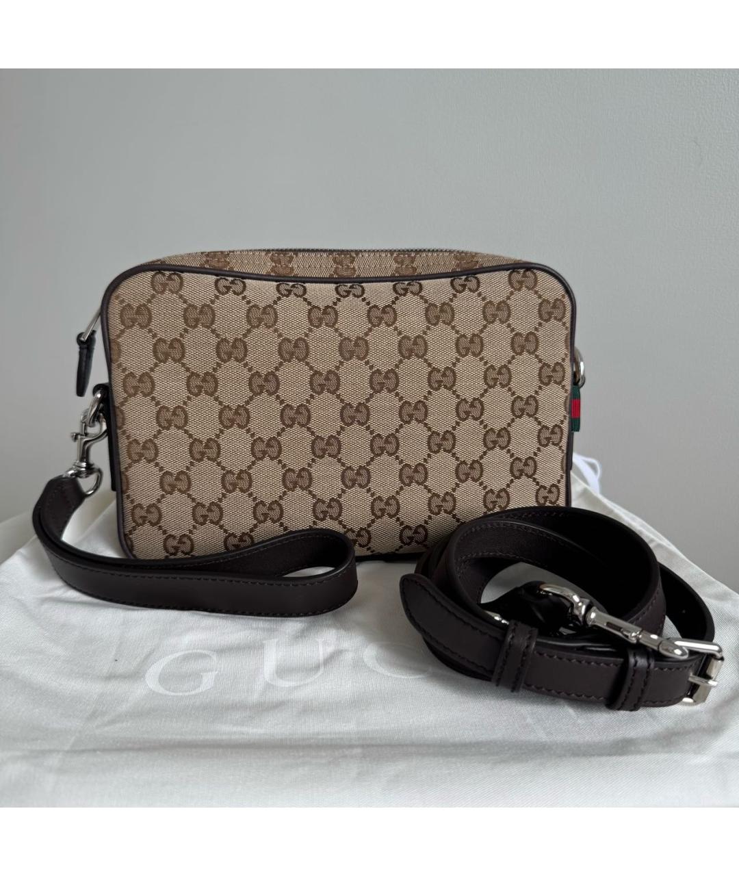 GUCCI Бежевая канва сумка на плечо, фото 9