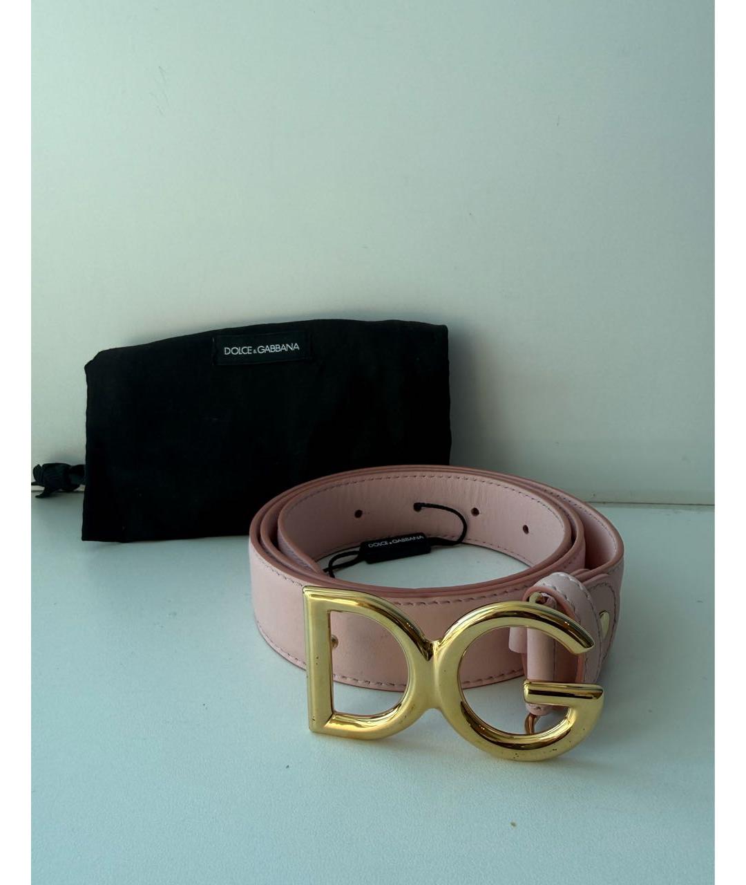 DOLCE&GABBANA Розовый кожаный ремень, фото 2