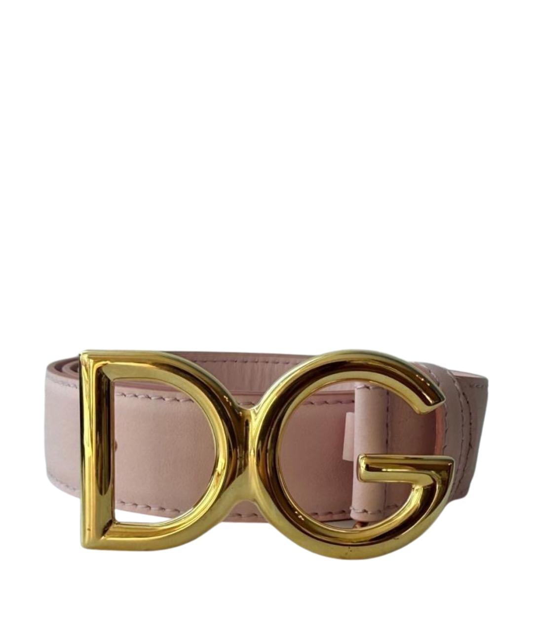 DOLCE&GABBANA Розовый кожаный ремень, фото 1