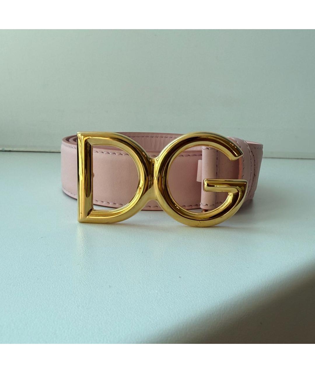 DOLCE&GABBANA Розовый кожаный ремень, фото 8