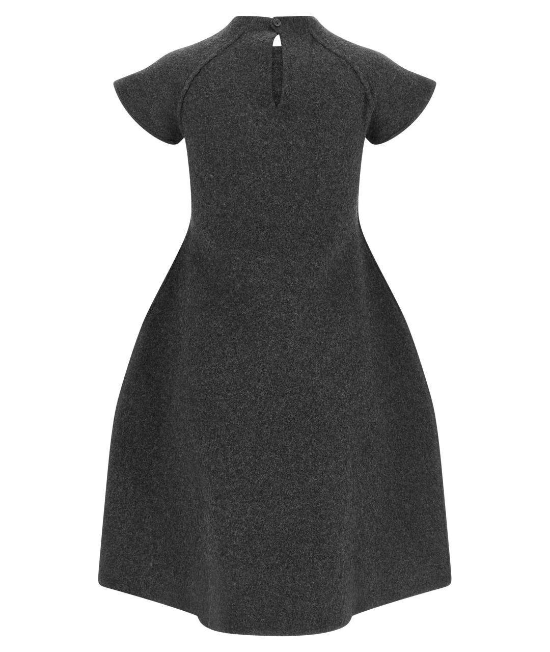 JIL SANDER Серое шерстяное повседневное платье, фото 2