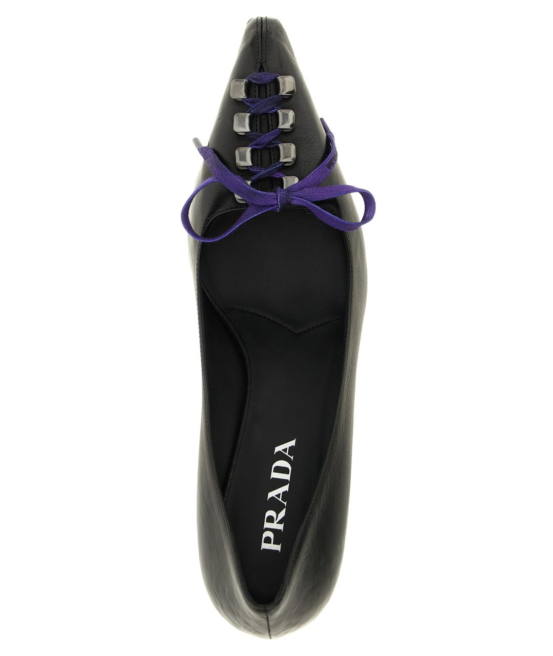 PRADA Черные кожаные туфли, фото 4
