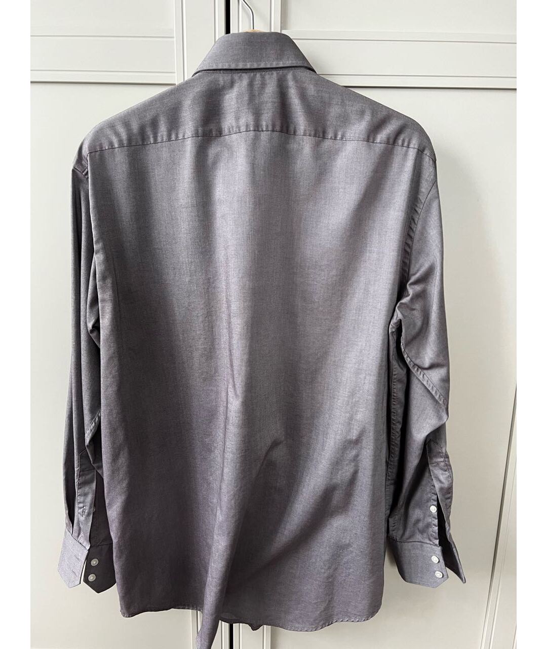 HUGO BOSS Серая хлопковая классическая рубашка, фото 2
