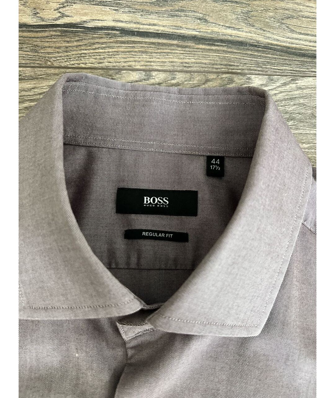 HUGO BOSS Серая хлопковая классическая рубашка, фото 5