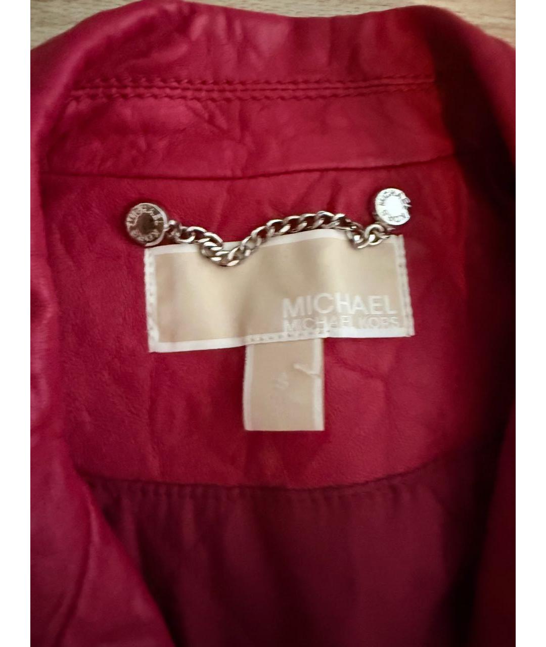 MICHAEL KORS Розовая кожаная куртка, фото 3