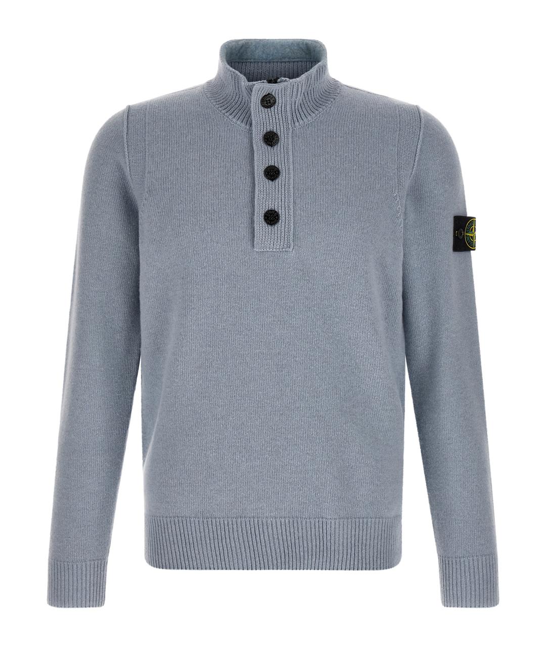 STONE ISLAND Голубой шерстяной джемпер / свитер, фото 1